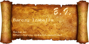 Barczy Izabella névjegykártya